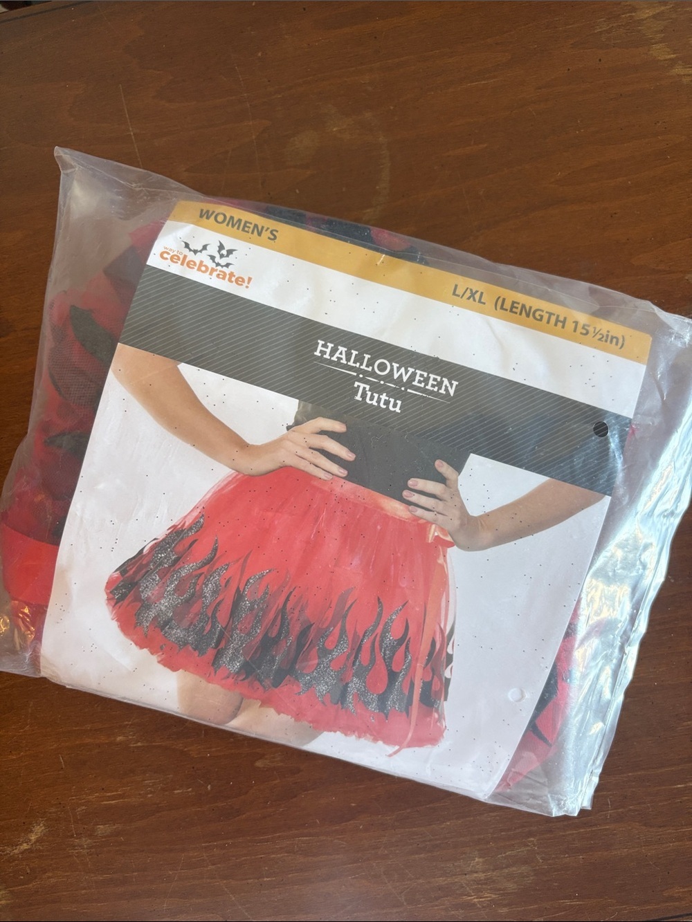 Women's Halloween Tutu Skirt Red with black flame accents 🔥 NWT